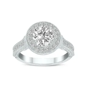 1 1/2 Carat Tw Round Lab Grown Diamond Engagement Ring In 14K White Gold