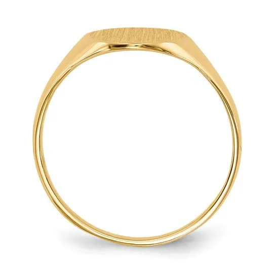 14K Y Gold 1mm Oval Signet Ring