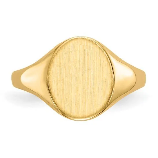 14K Y Gold 1mm Oval Signet Ring