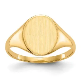 14K Y Gold 1mm Oval Signet Ring