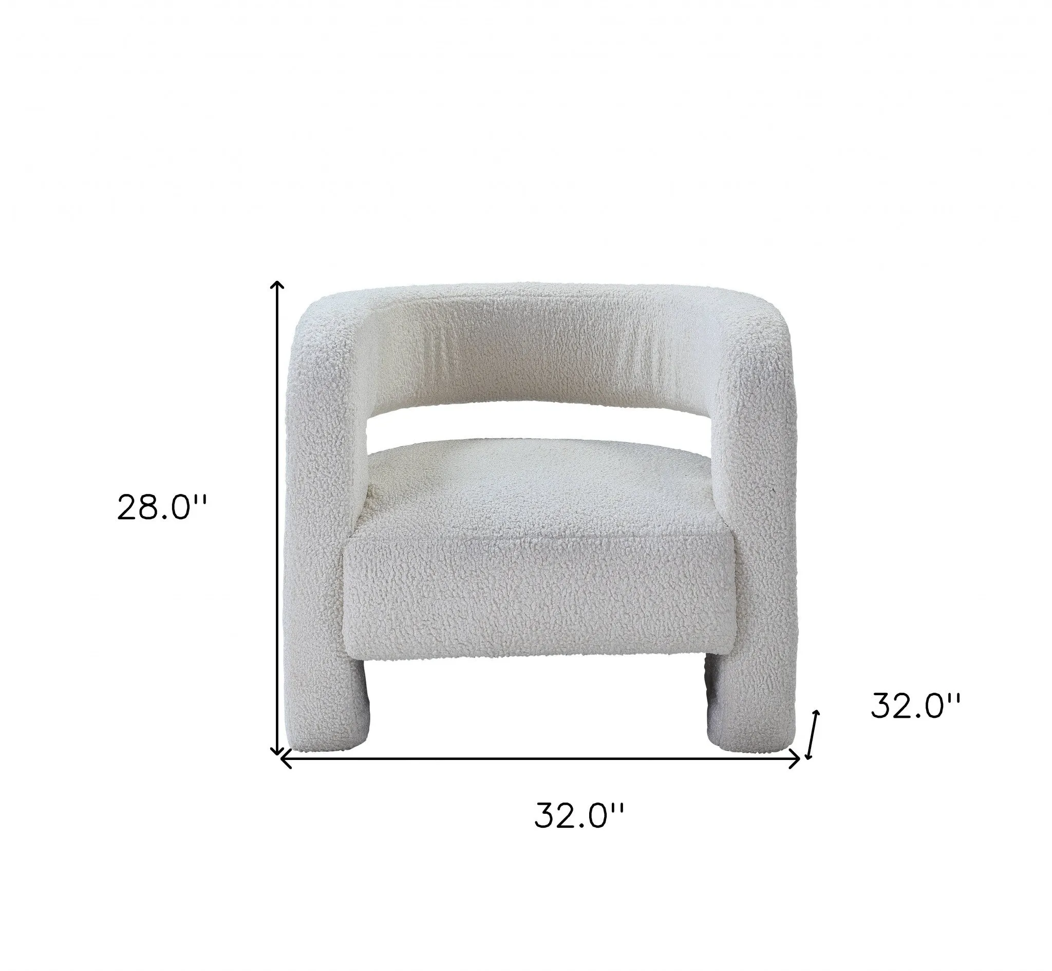 32 White Sherpa Solid Color Barrel Chair