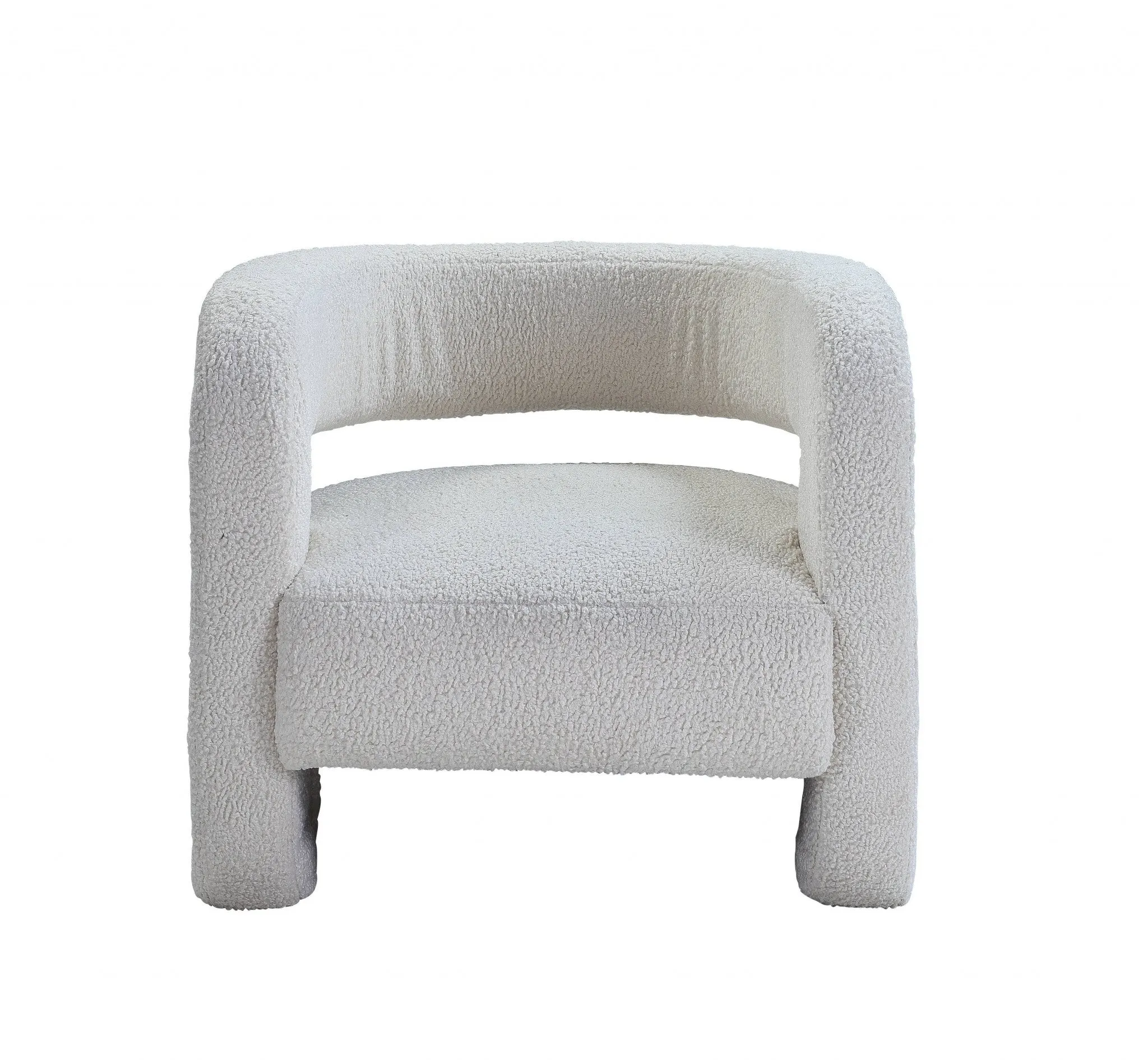 32 White Sherpa Solid Color Barrel Chair