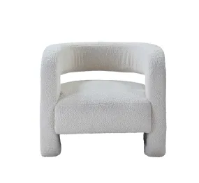 32 White Sherpa Solid Color Barrel Chair