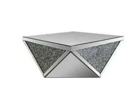 38 Silver Glass Square Mirrored Coffee Table