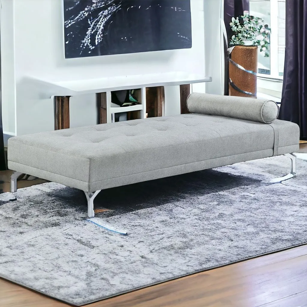 74 Gray Velvet And Black Sofa