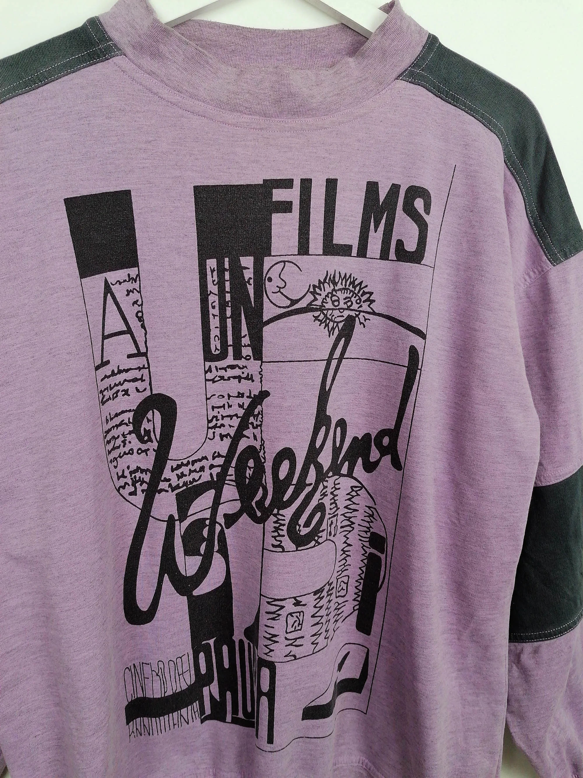 80's Retro Sweatshirt Soft Long Sleeve T-shirt Film Movies Print - size L