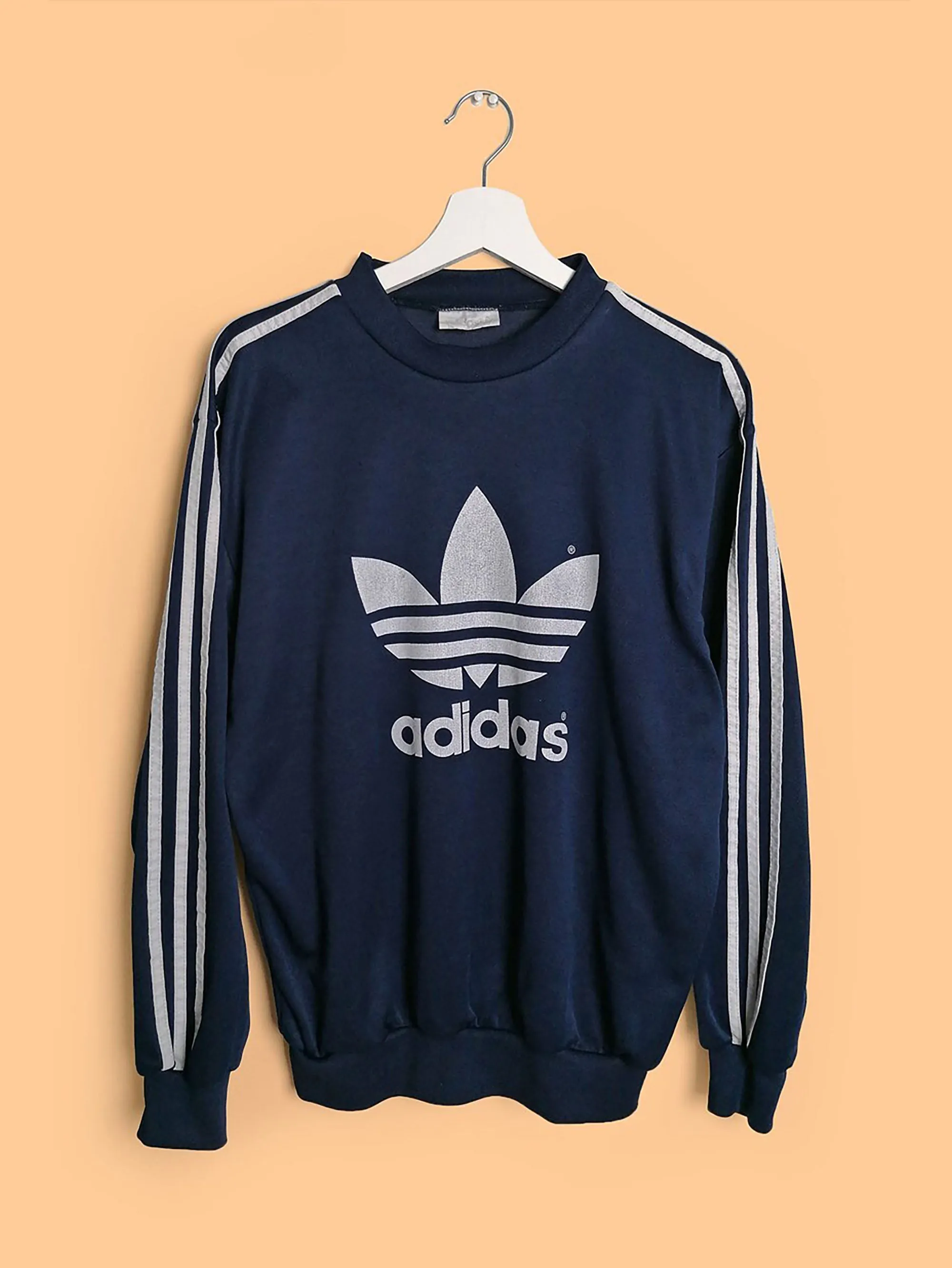 90's ADIDAS Originals Big Logo Trefoil Polyester Sweatshirt - size S / D4