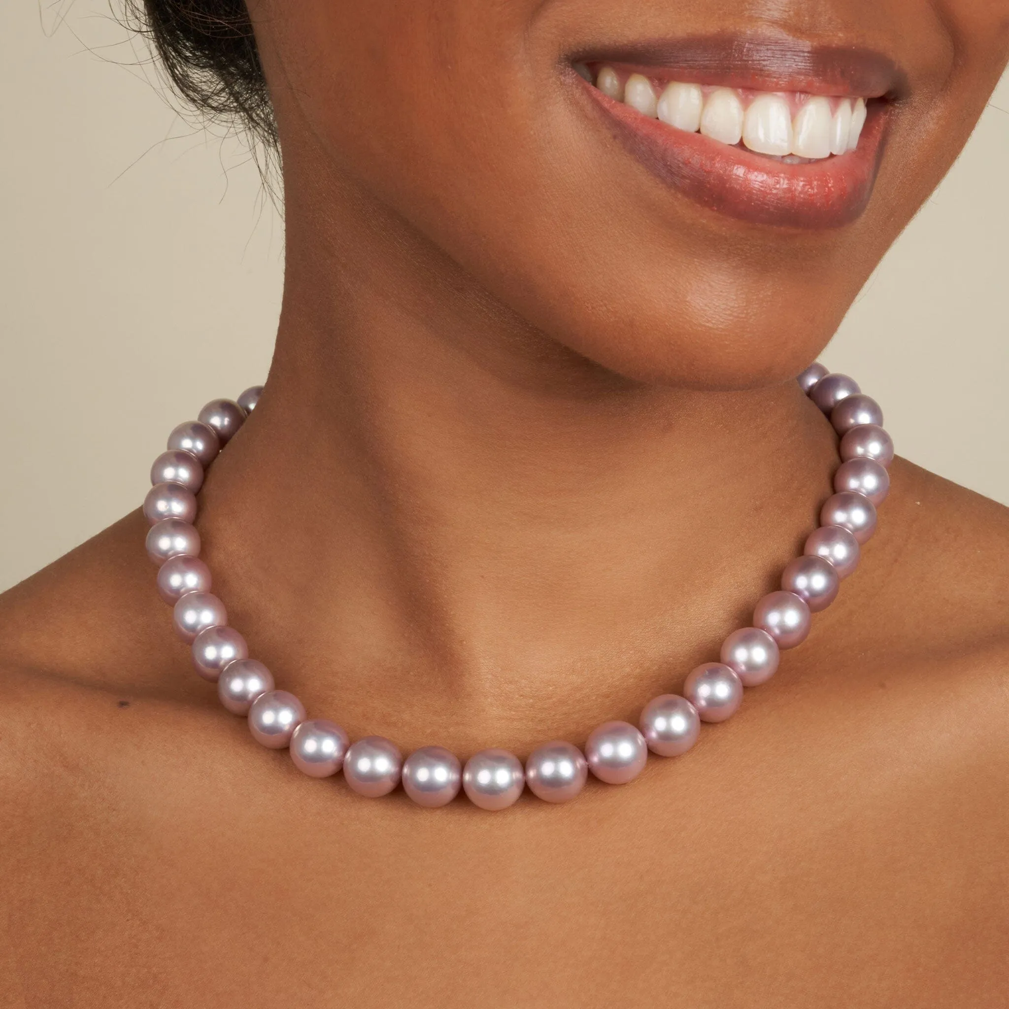 9.8-11.5 mm Cool Lavender Edison Freshwater Pearl Necklace