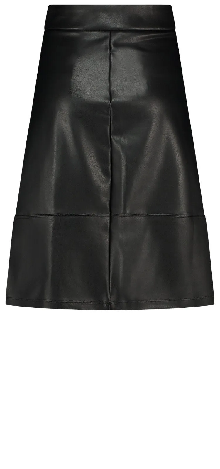 A-Line Sculpt-Her™ Skirt Zwart Imitatieleer | Black