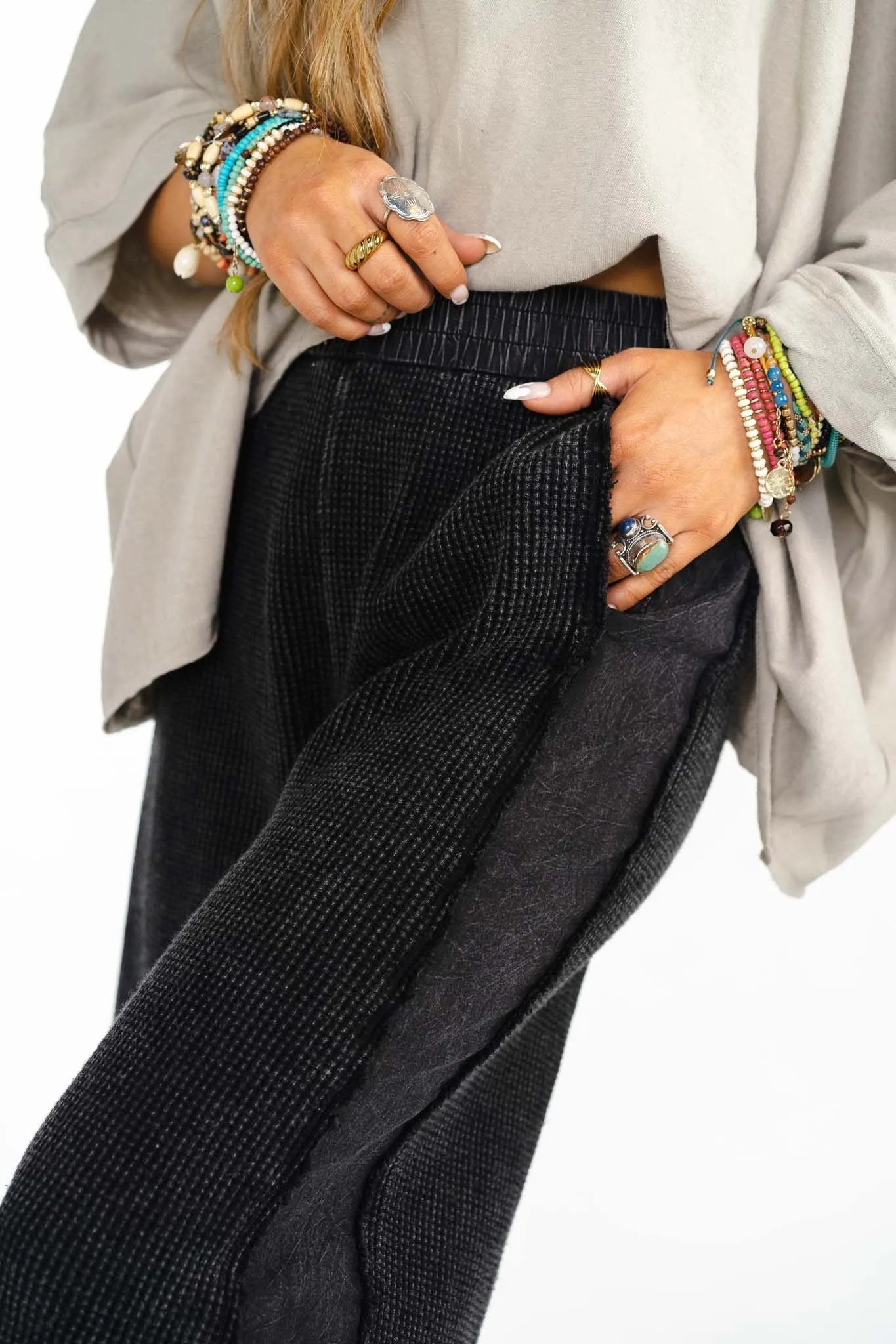 All About It Wide Leg Pant - Washed Black