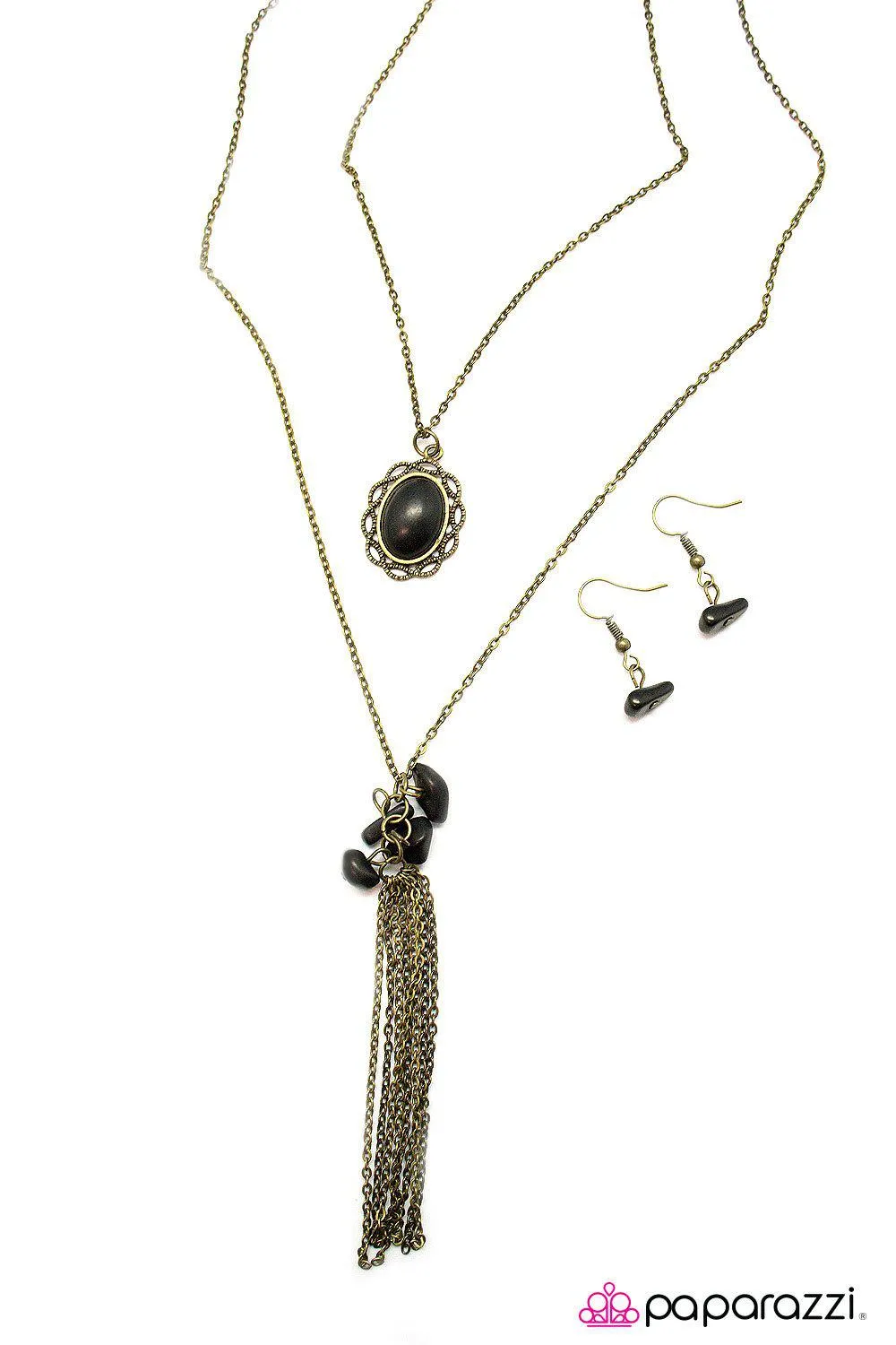 All The Pretty Horses Brass and Black Stone Necklace - Paparazzi Accessories