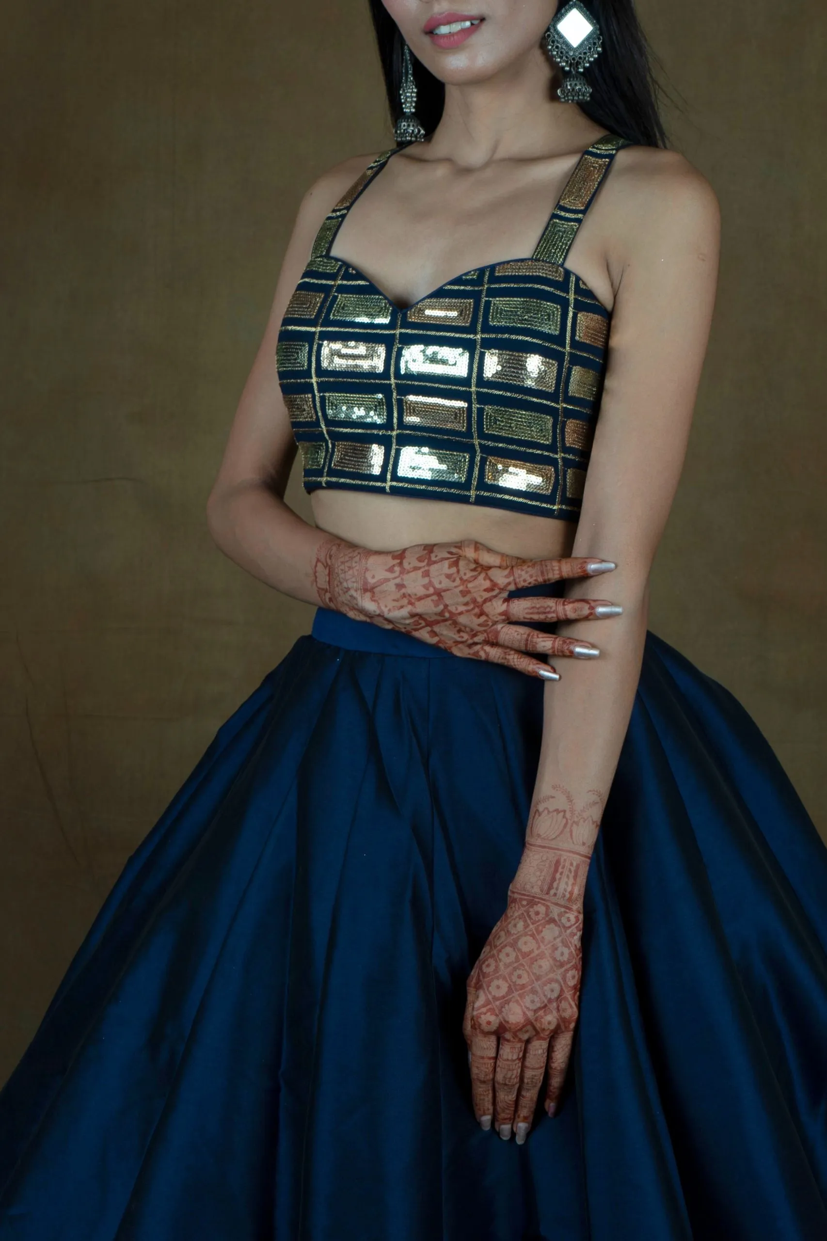 Amaltas Couture's Nadira Navy Blue Lehenga - Rent