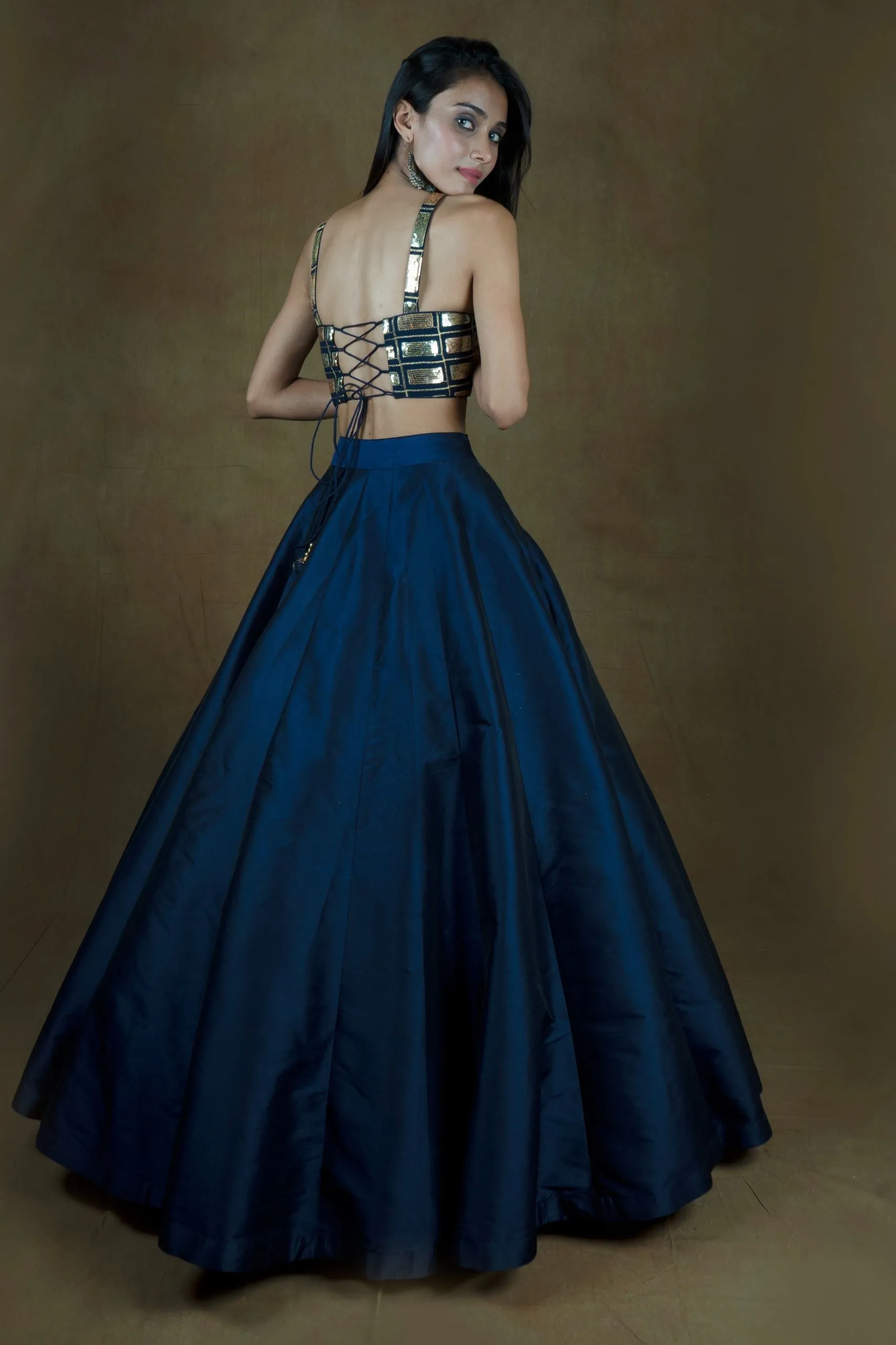 Amaltas Couture's Nadira Navy Blue Lehenga - Rent