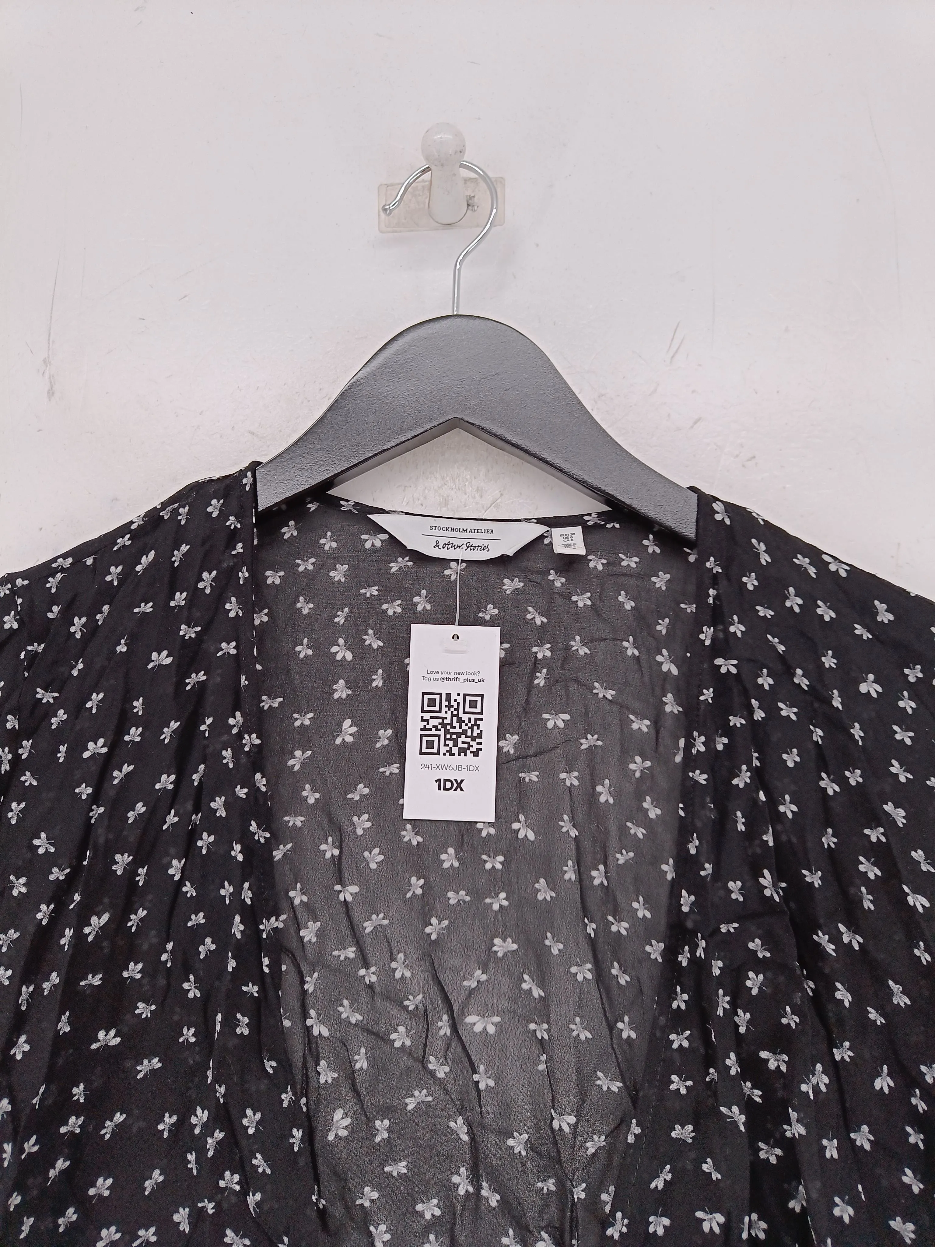 & Other Stories Women's Blouse UK 10 Black 100% Viscose