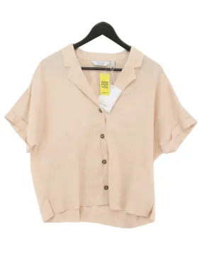 & Other Stories Women's Blouse UK 12 Cream Lyocell Modal with Linen