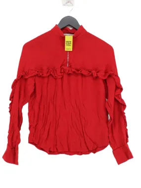 & Other Stories Women's Blouse UK 12 Red 100% Viscose