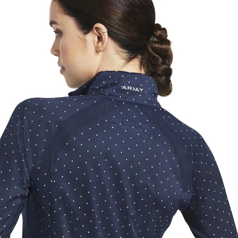 Ariat Womens Sunstopper 2.0 1/4 Zip Navy Dot