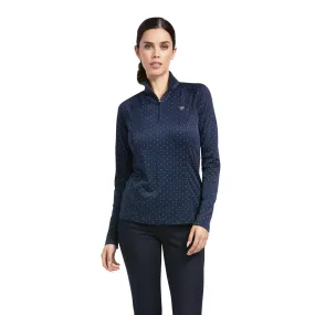 Ariat Womens Sunstopper 2.0 1/4 Zip Navy Dot