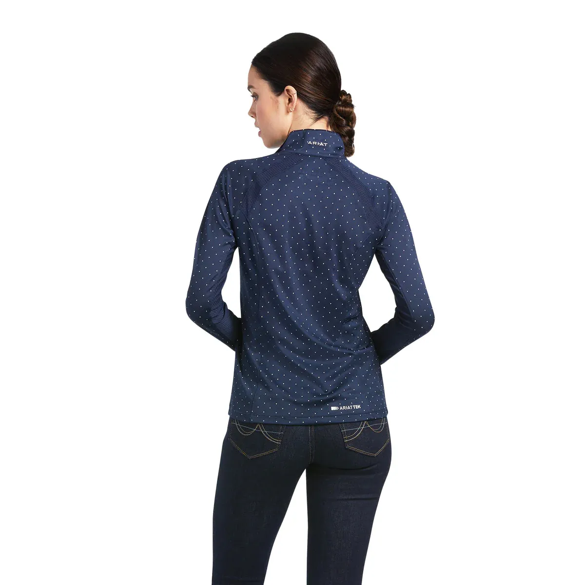 Ariat Womens Sunstopper 2.0 1/4 Zip Navy Dot