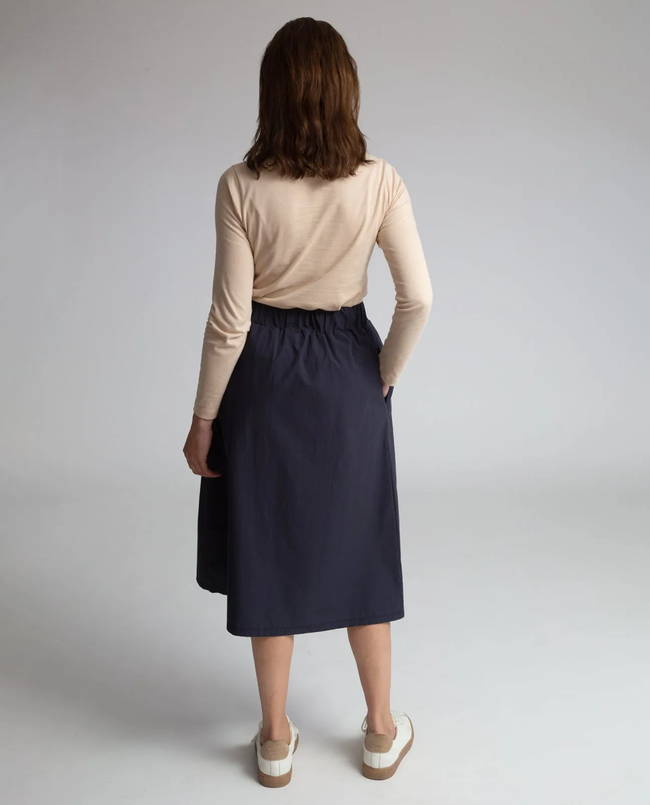 Ashley Organic Cotton Skirt In Navy