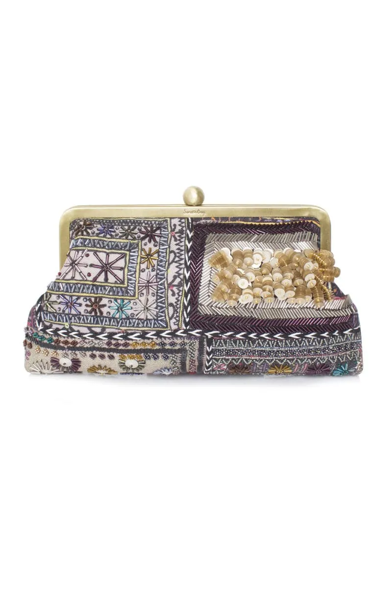 BEDOUIN CLASSIC HAND PRINTED EMBROIDERED CLUTCH