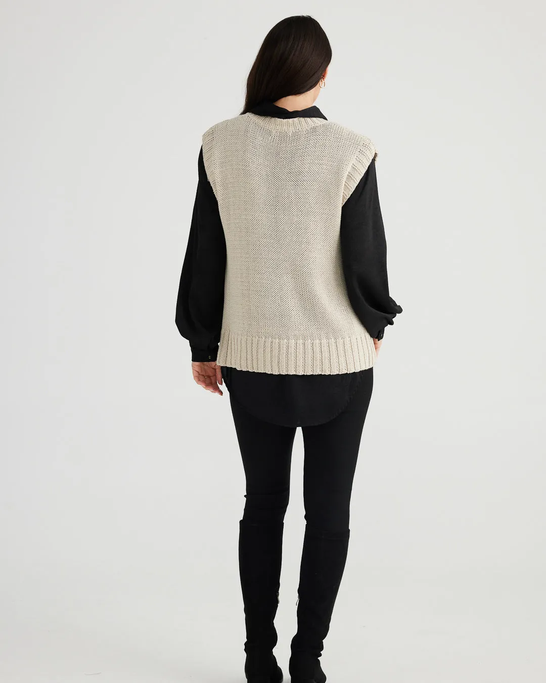 Brave & True Marden Knit Vest Natural