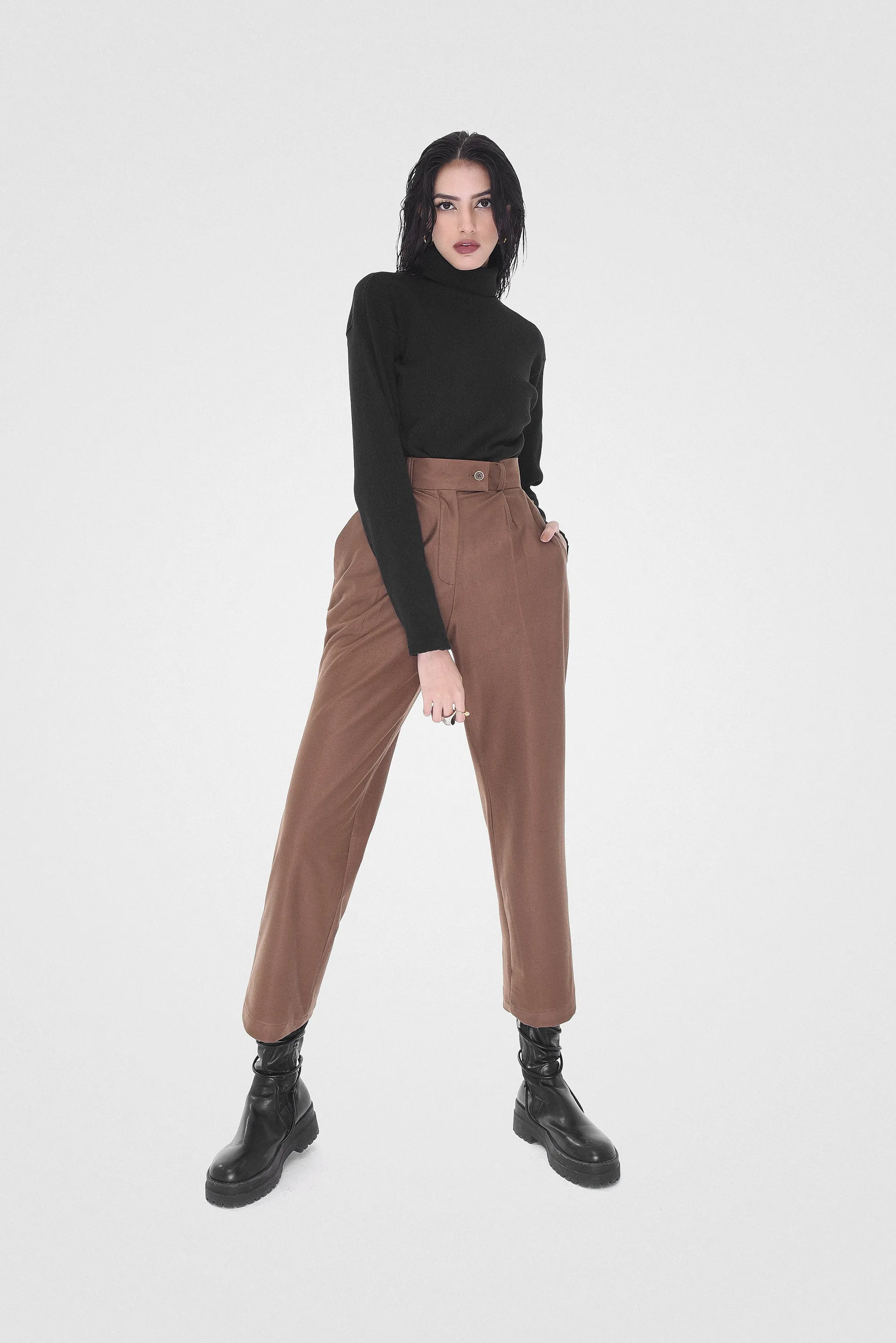 Brown Stretchable Pants