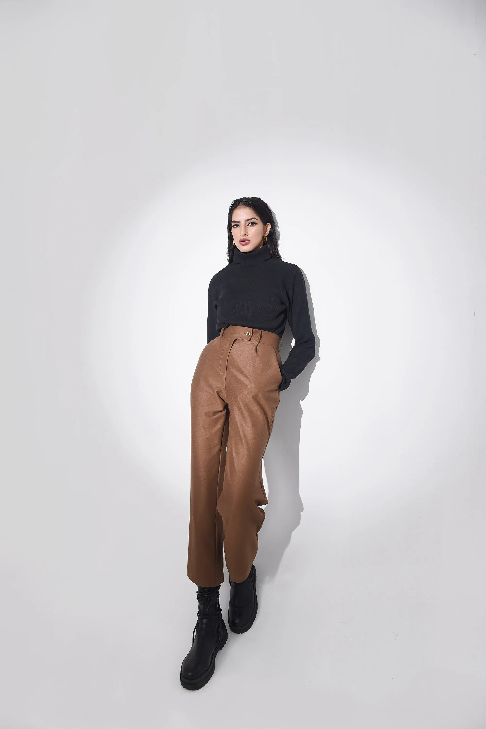 Brown Stretchable Pants