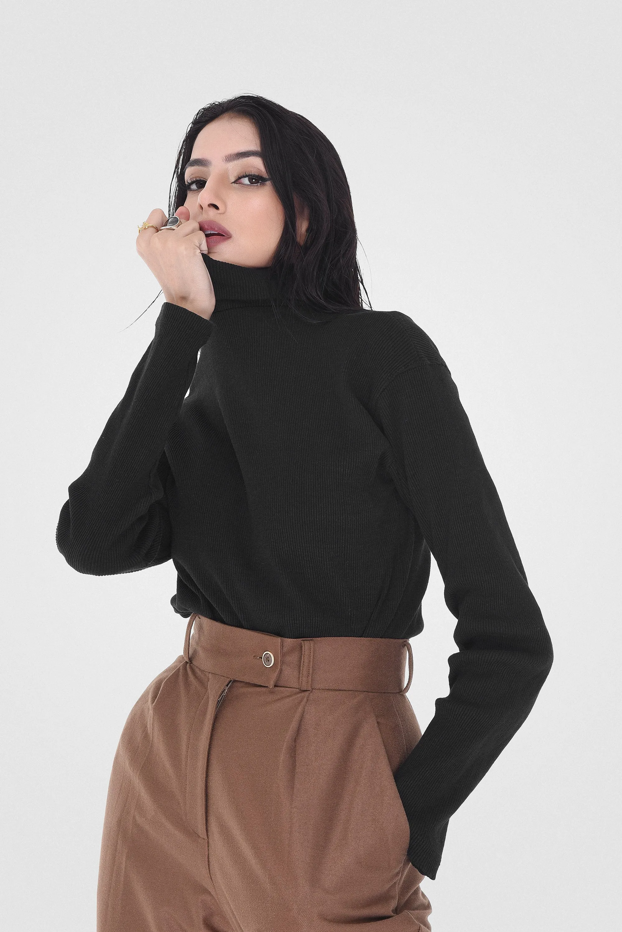 Brown Stretchable Pants