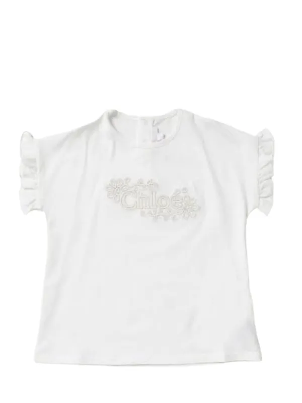 Chloe T-Shirt Embroidered Logo White