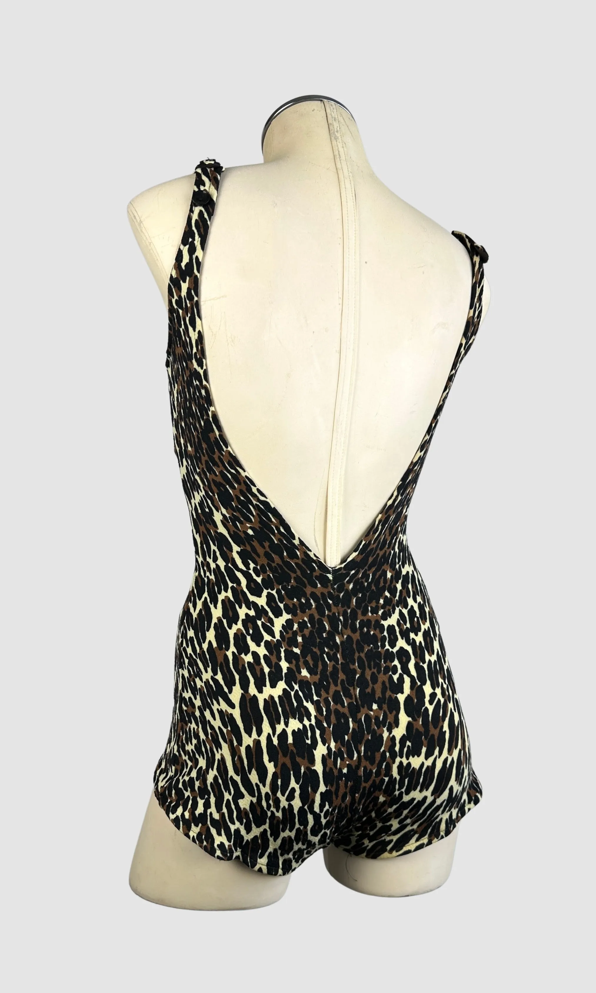 COLE Of CALIFORNIA 60s Leopard Bathing Suit  Small