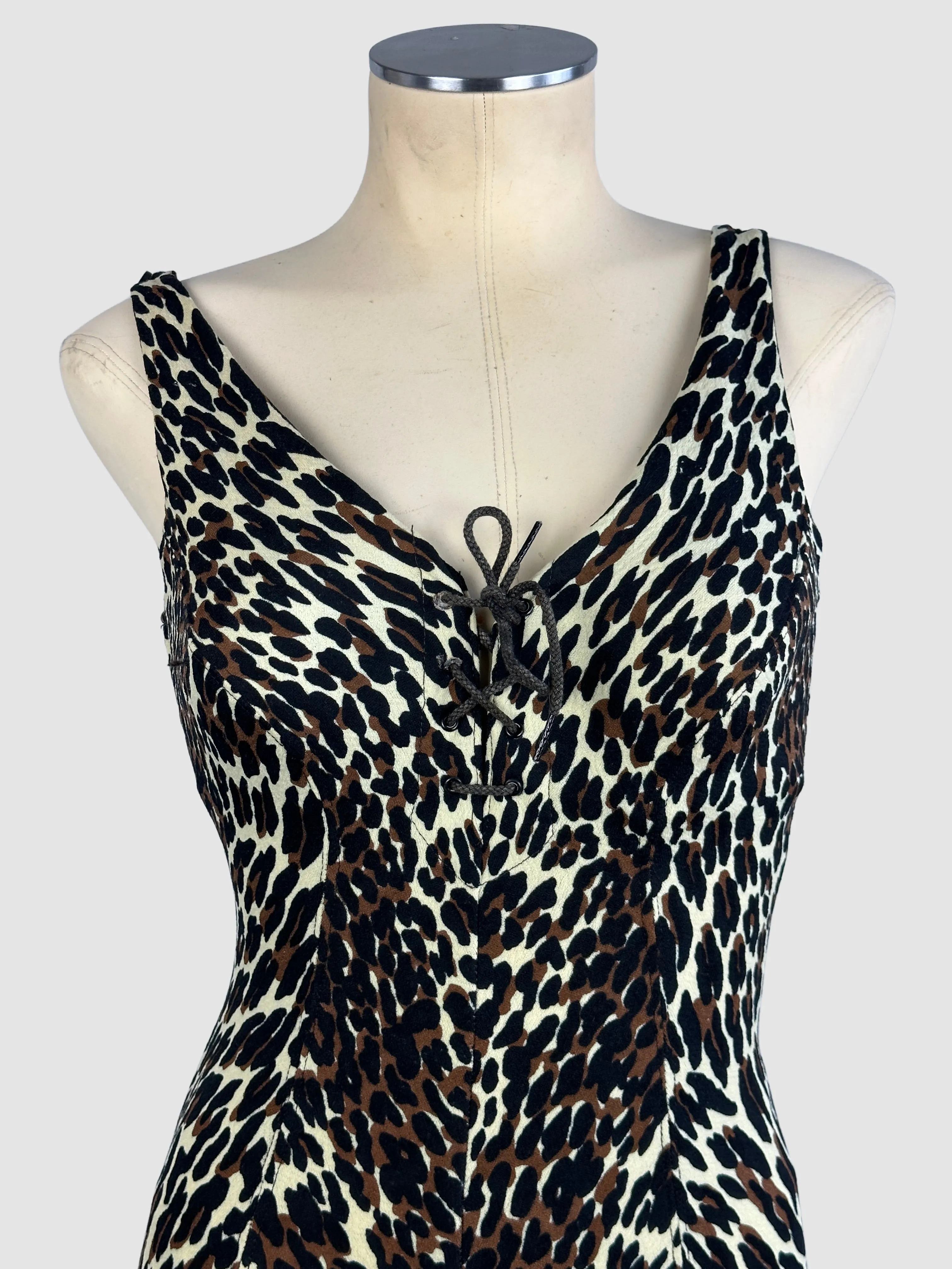 COLE Of CALIFORNIA 60s Leopard Bathing Suit  Small