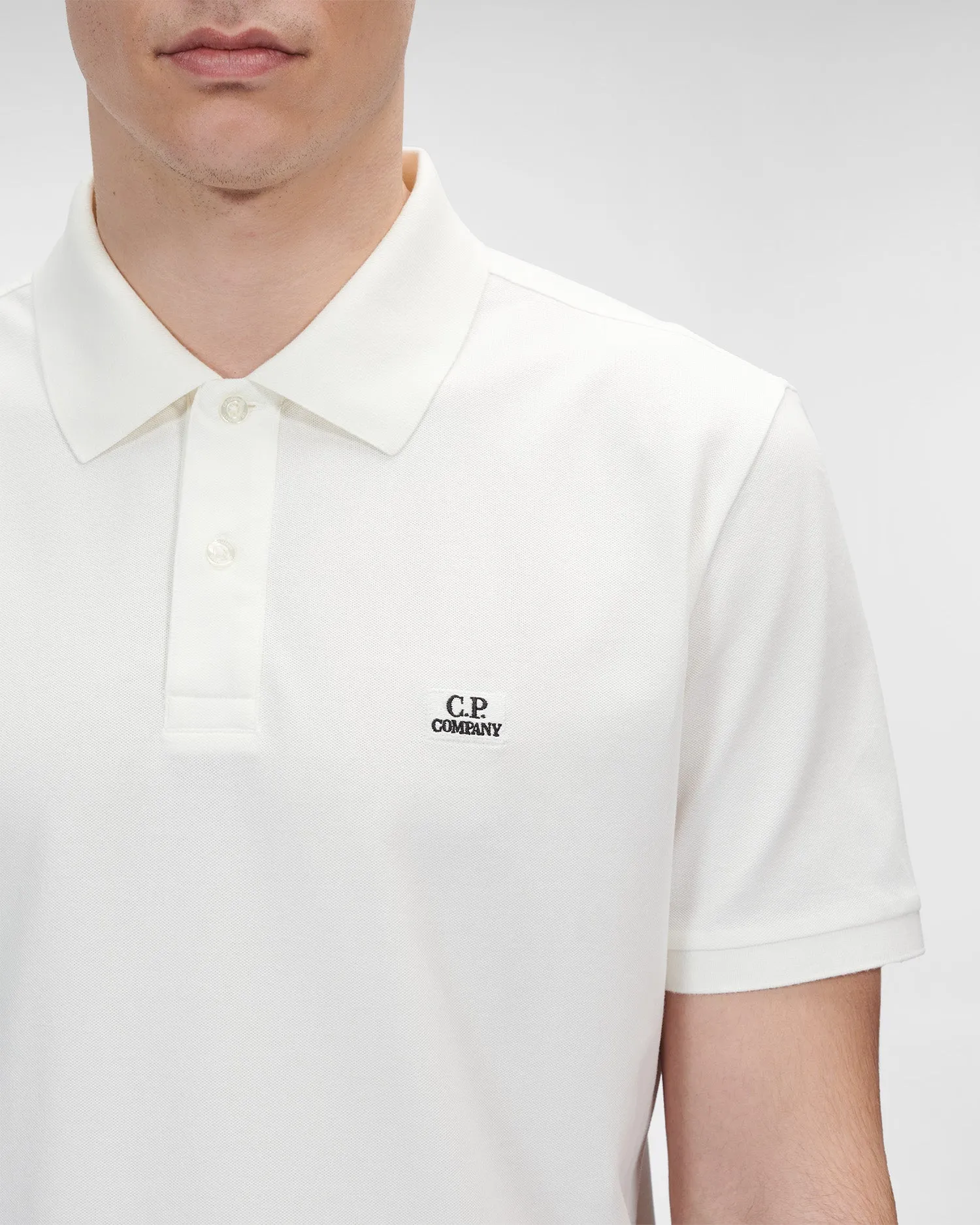 CP Company Regular Fit Polo Shirt White