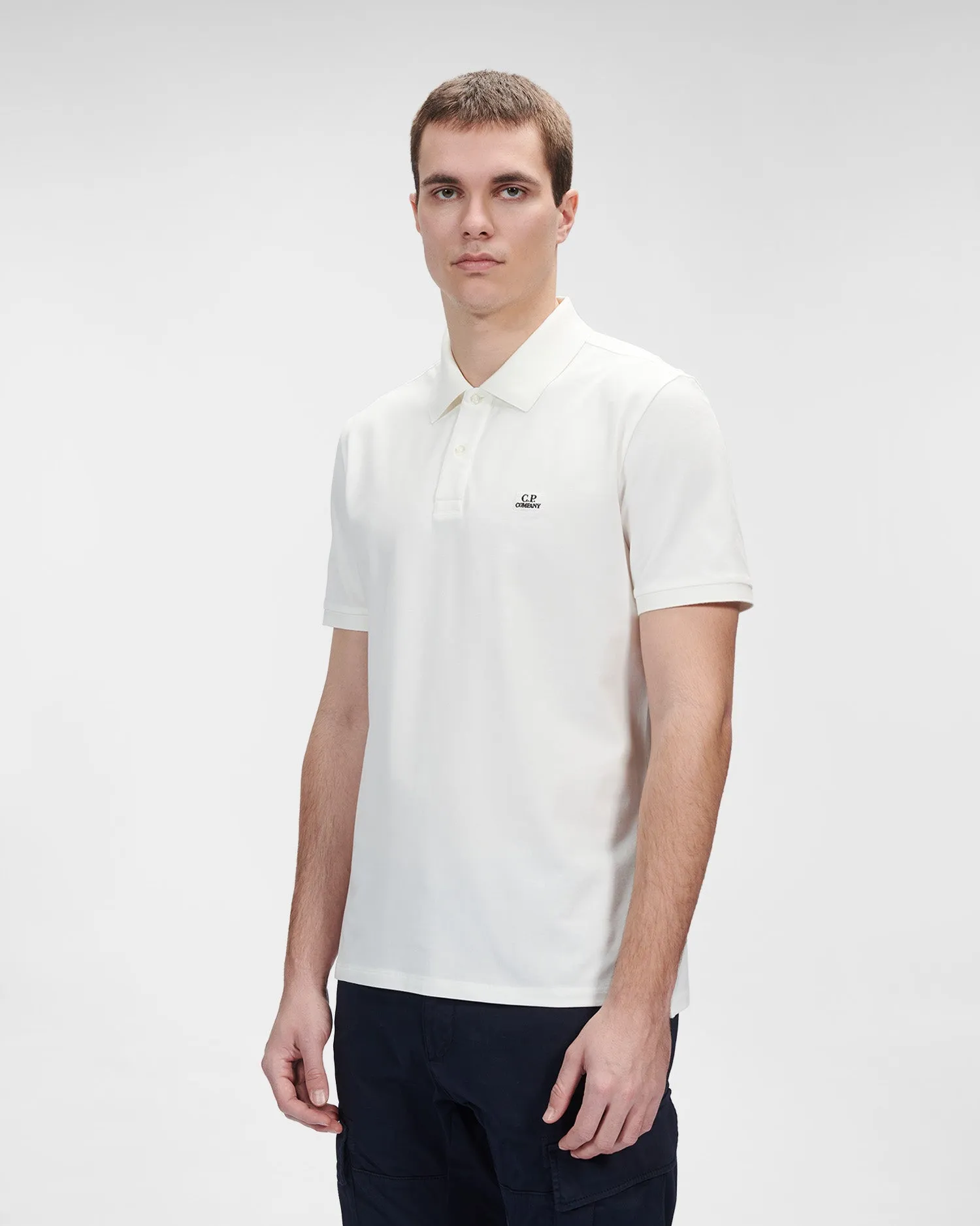 CP Company Regular Fit Polo Shirt White