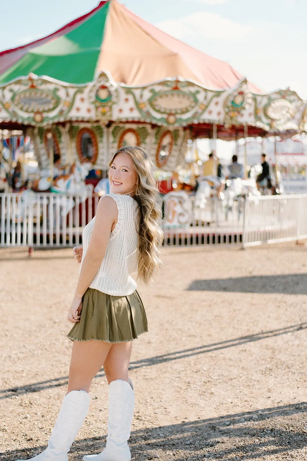 Cream Sleeveless Knit Top