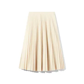 Daphne Pleated Skirt in Faux Leather