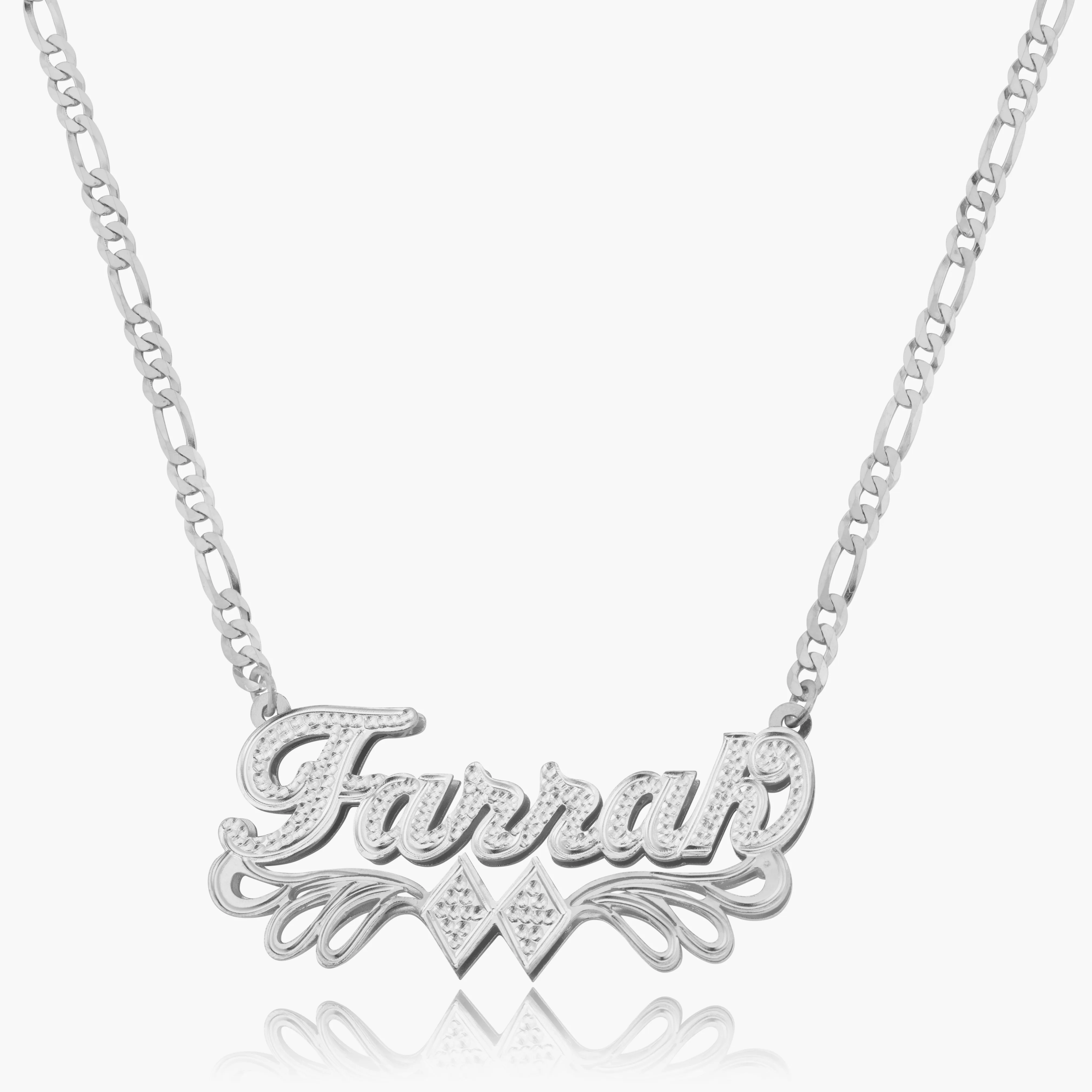 Double Plated Diamond Name Necklace