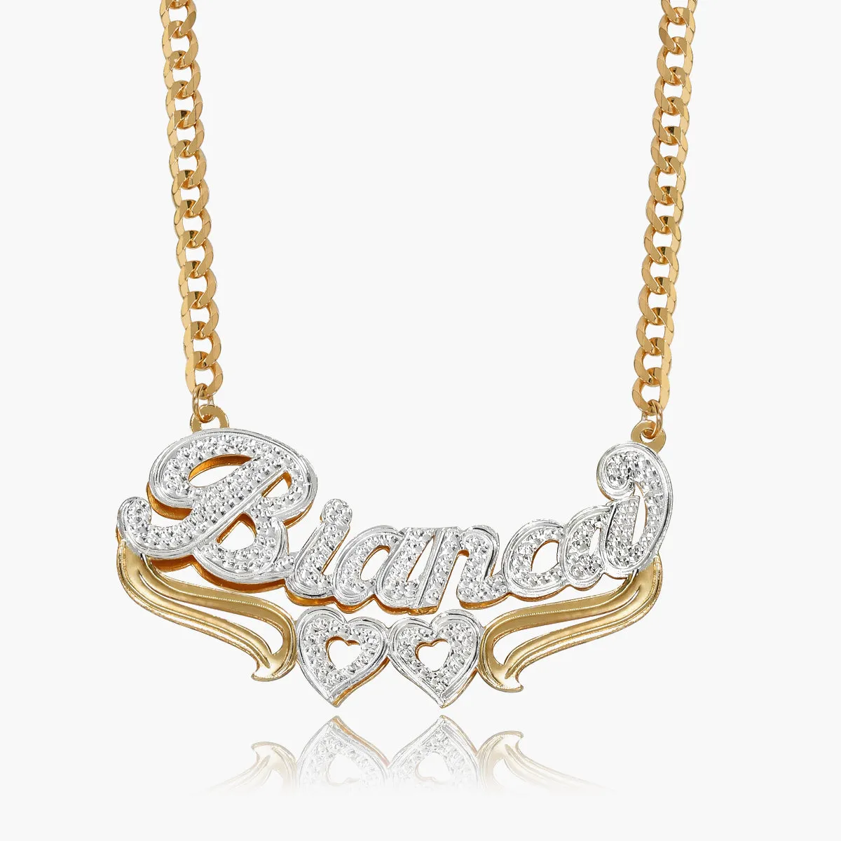 Double Plated Heart Name Necklace