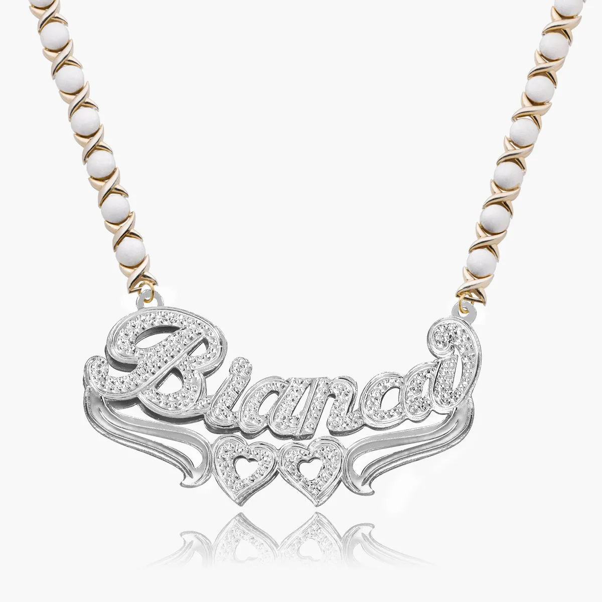 Double Plated Heart Name Necklace