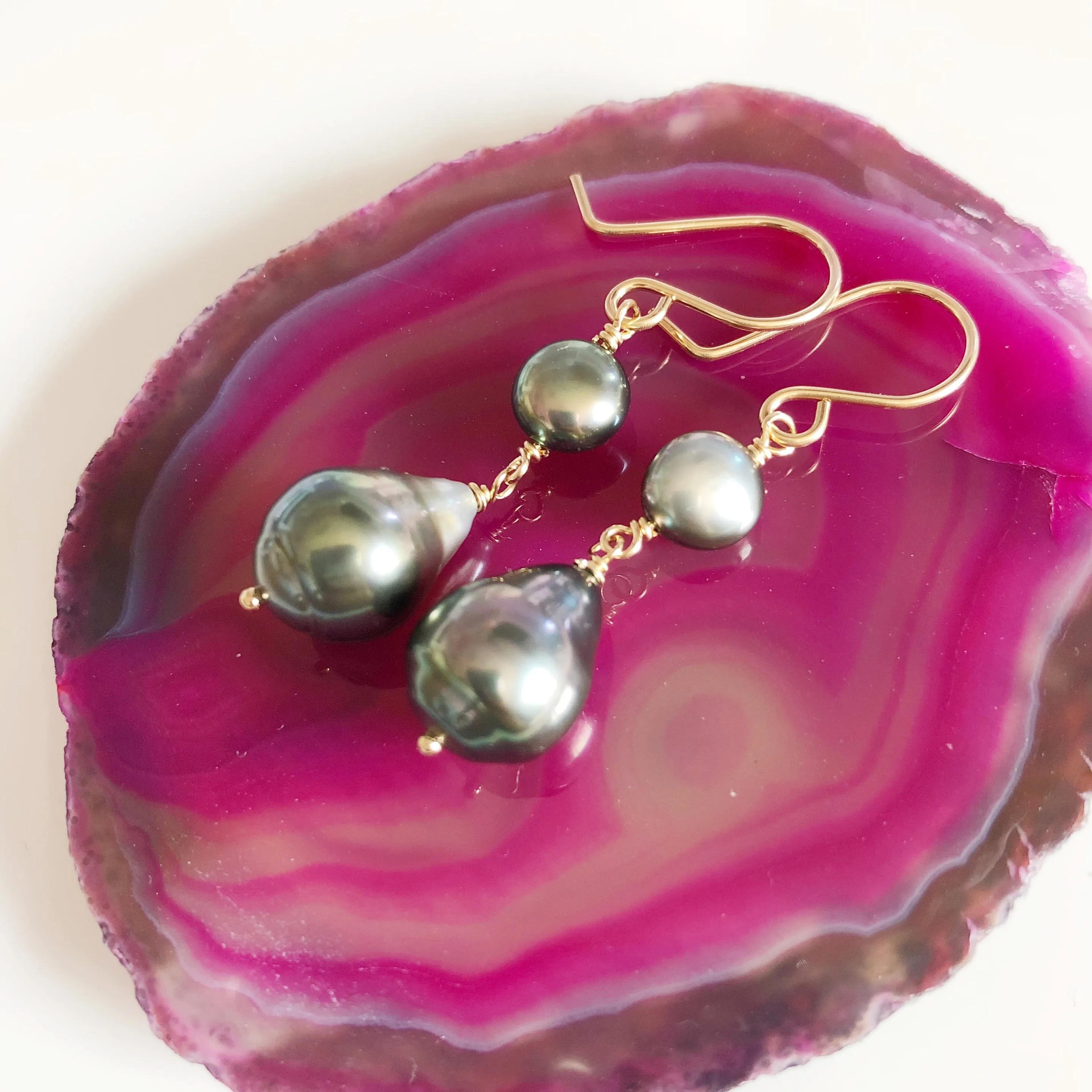 Earrings ENEA - Keshi tahitian pearl (E471)