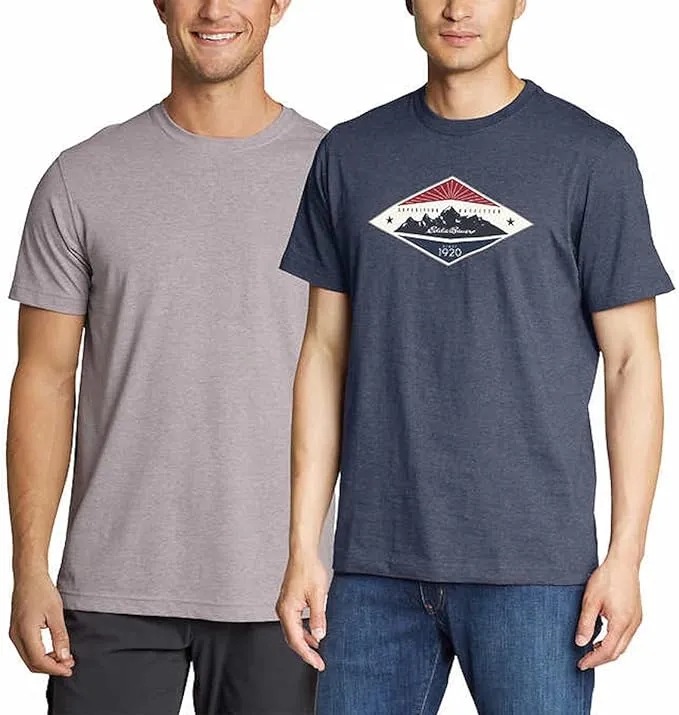 Eddie Bauer Men's 2 Pack Graphic Crew T-Shirts