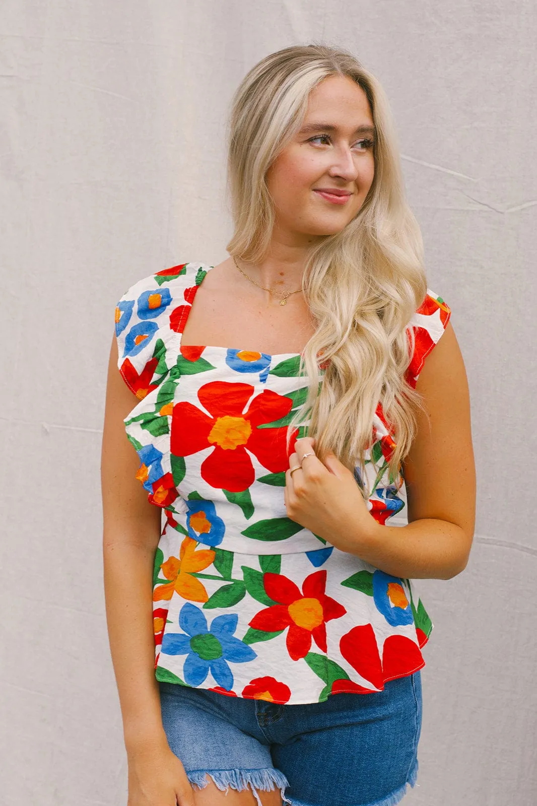 Floral Sleeveless Babydoll Top