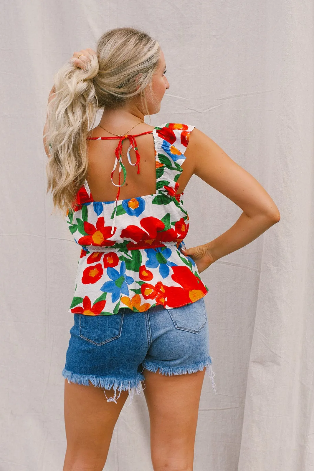 Floral Sleeveless Babydoll Top