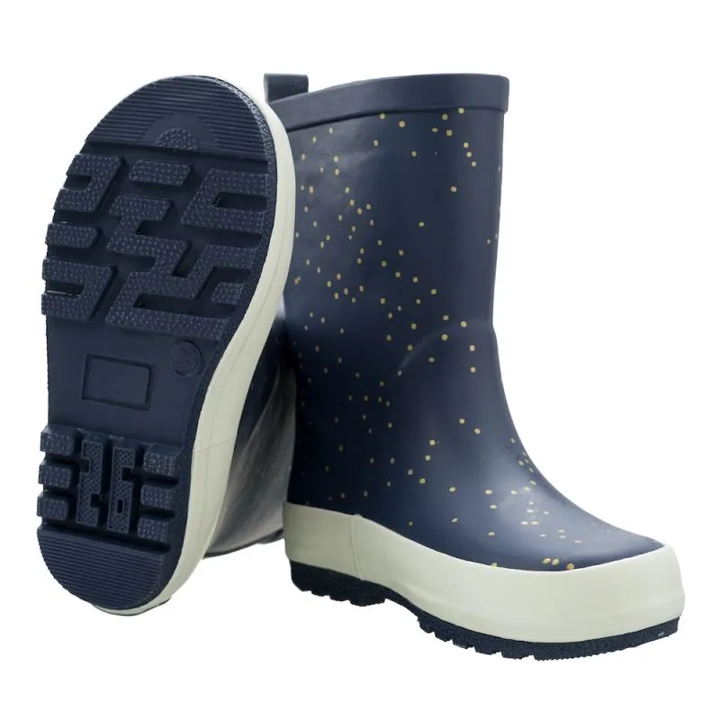 (FR10-22) Fresk Rainboot Blue Indigo dots Gold