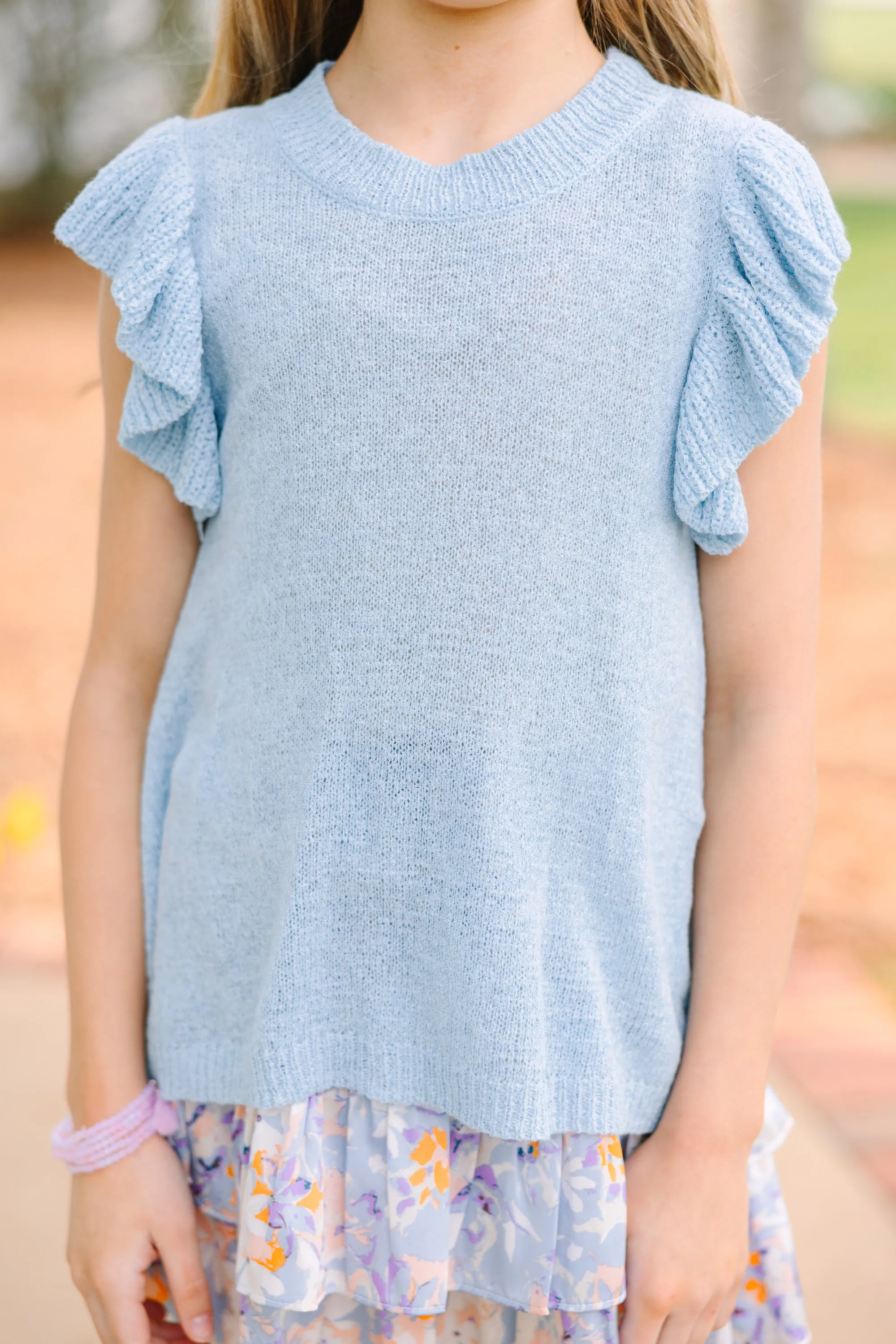 Girls: Certain Joy Light Blue Knit Top