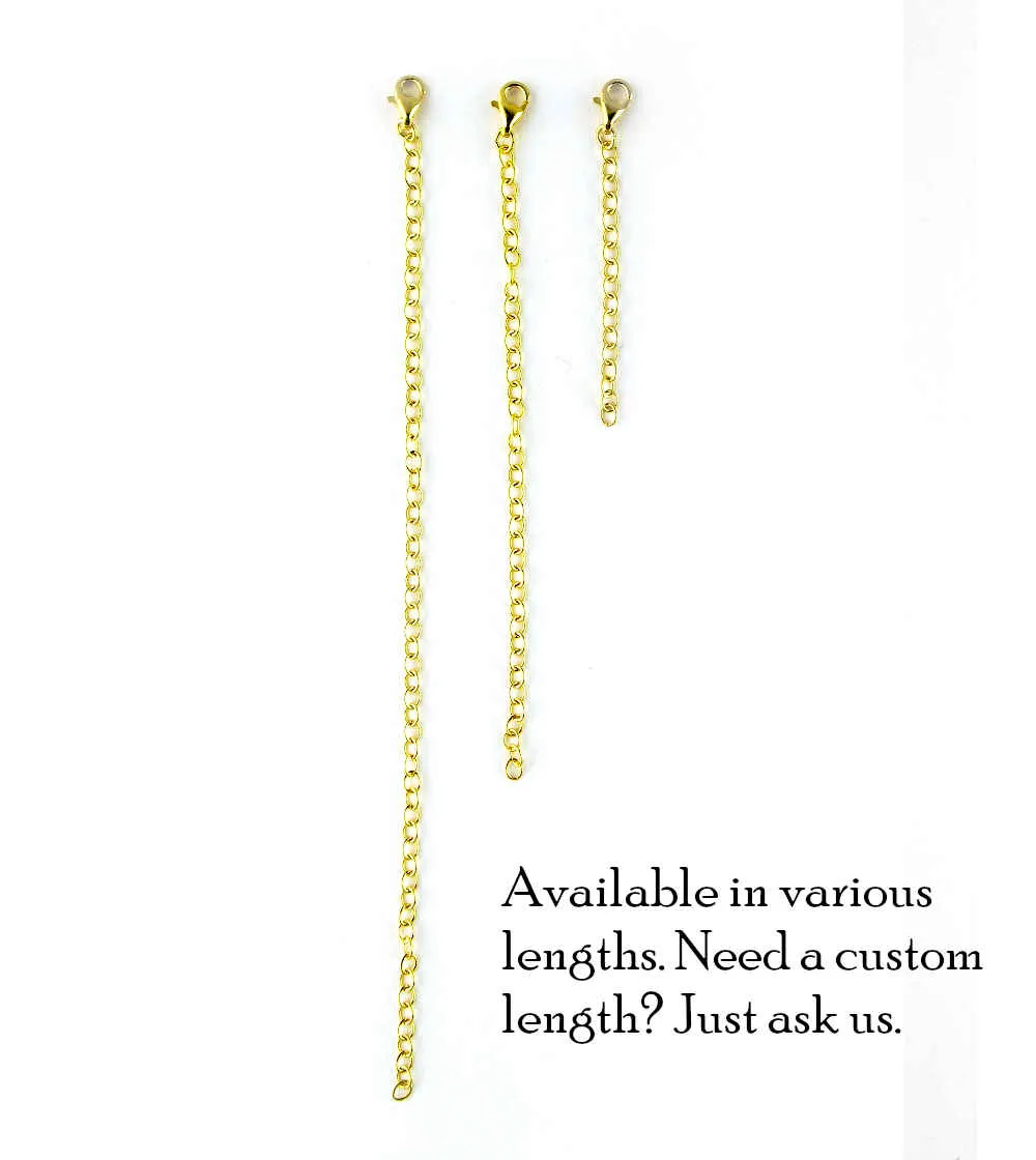 Gold-Plated Sterling Silver Extender Chains with 8 mm Lobster Clasp