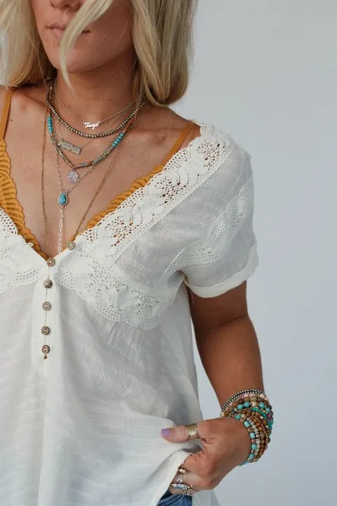 Hot Springs Tunic Top - Cream