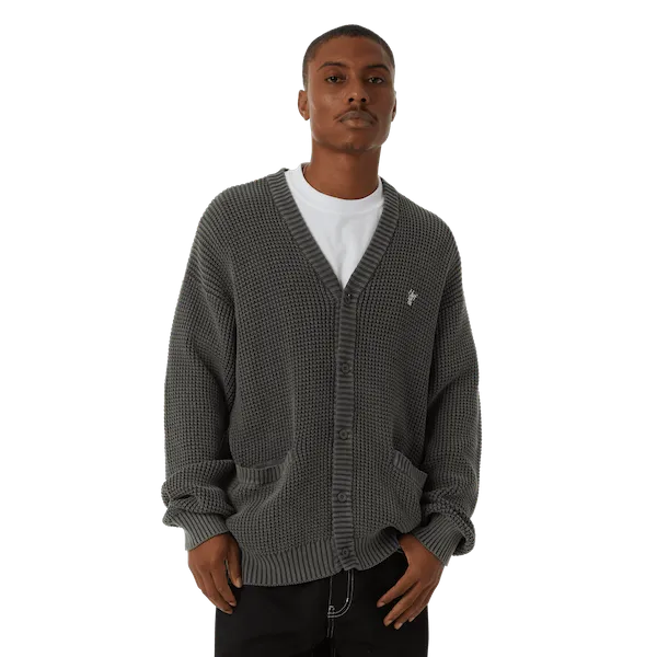 Huf Coolidge Waffle Cardigan - Black