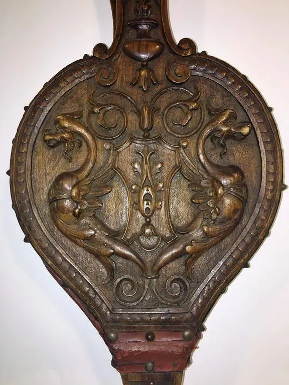 Italian Hand- Carved 19th Century Fire Bellows