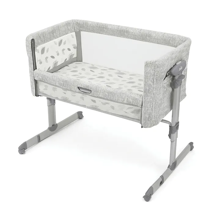 Joie Roomie Glide DLX Side Sleeping Crib - Grey Flower